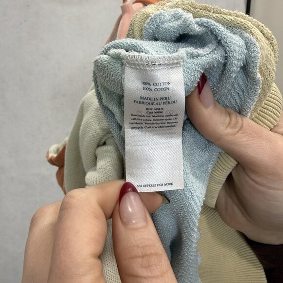 Faherty Hoodie Womens Small Multicolor Sunrise Colorblock Terry Pullover Cotton - Picture 3 of 8